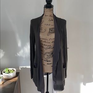 Saturday Sunday Sheer Inlay Draped Cardigan